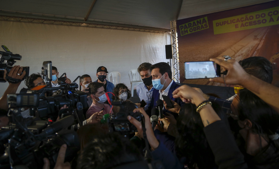02/08/2021 Governador Carlos Massa Ratinho Junior lança pedra fundamental duplicação do Contorno Oeste de Cascavel.
Foto Gilson Abreu/AEN