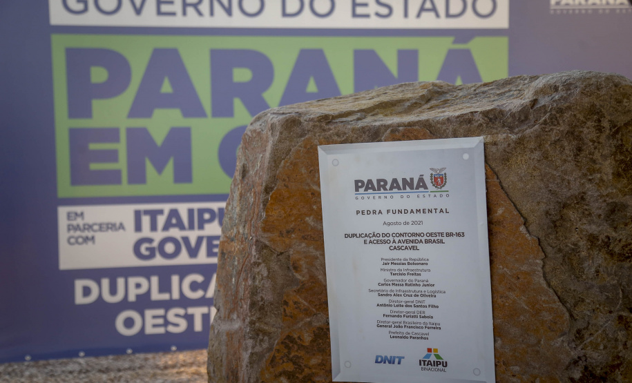 02/08/2021 Governador Carlos Massa Ratinho Junior lança pedra fundamental duplicação do Contorno Oeste de Cascavel.
Foto Gilson Abreu/AEN