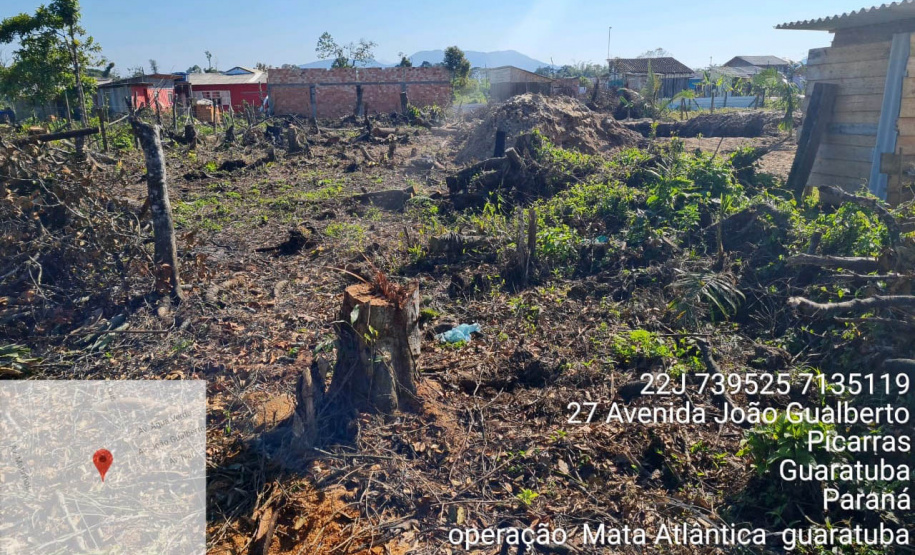 Força-tarefa no litoral identifica mais de 100 hectares de desmatamento ilegal  -  curitiba, 03/08/2021  -  Foto: IAT