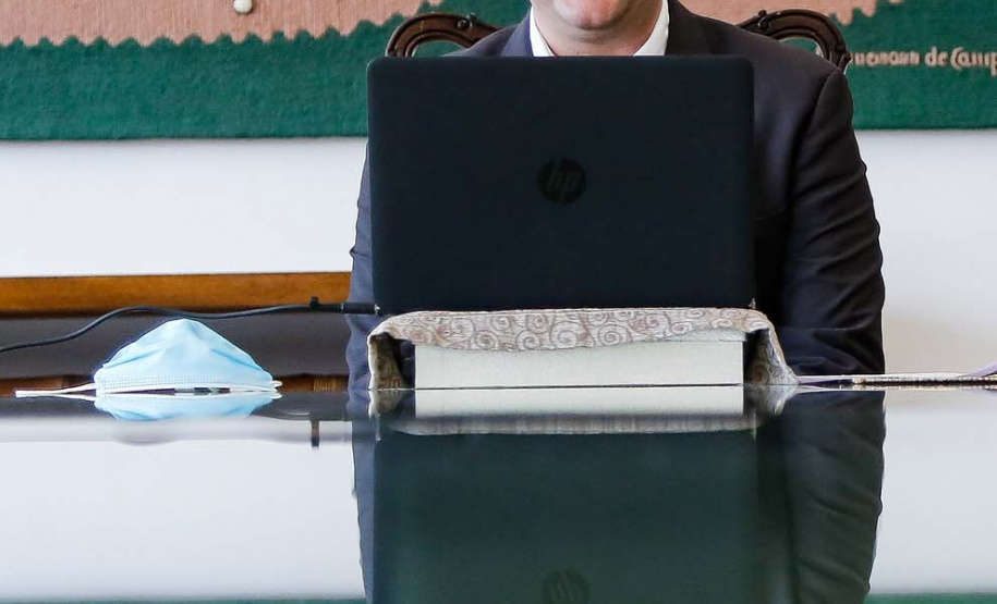 Governador Carlos Massa Ratinho Junior reforça compromisso com a campanha Race to Zero, contra o aquecimento global. Foto: Jonathan Campos/AEN