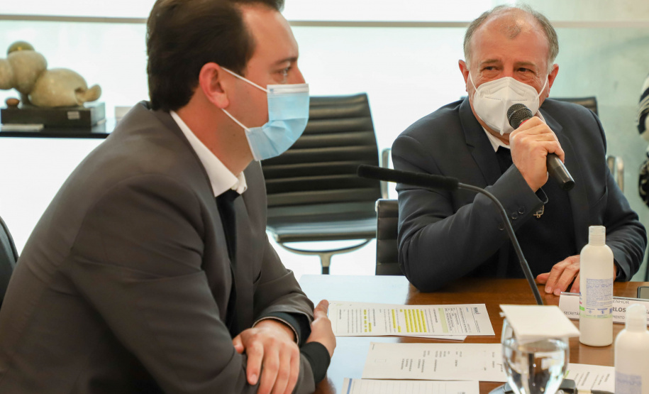 Reunião SEDU Governador Carlos Massa Ratinho Junior faz apresentaçãodo do Banco de Projetos para todos os municipios - Curitiba, 04/08/2021 - .Foto: Ari Dias/ AEN.