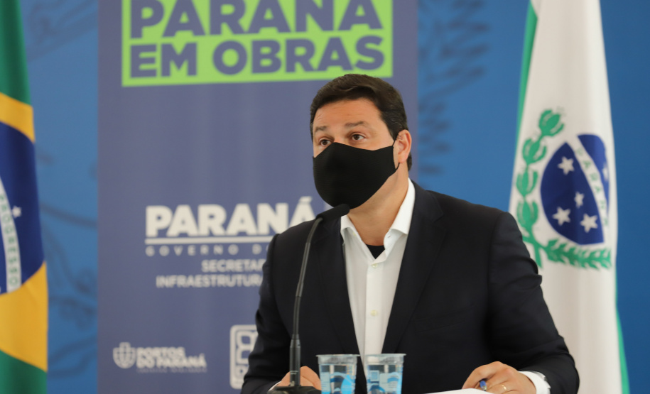 O secretário de Infraestrutura e Logística, Sandro Alex, atende a imprensa nesta quinta-feira (5) para esclarecer a nova modelagem das concessões de rodovias do Paraná.   05/08/2021. Foto: Geraldo Bubniak/AEN