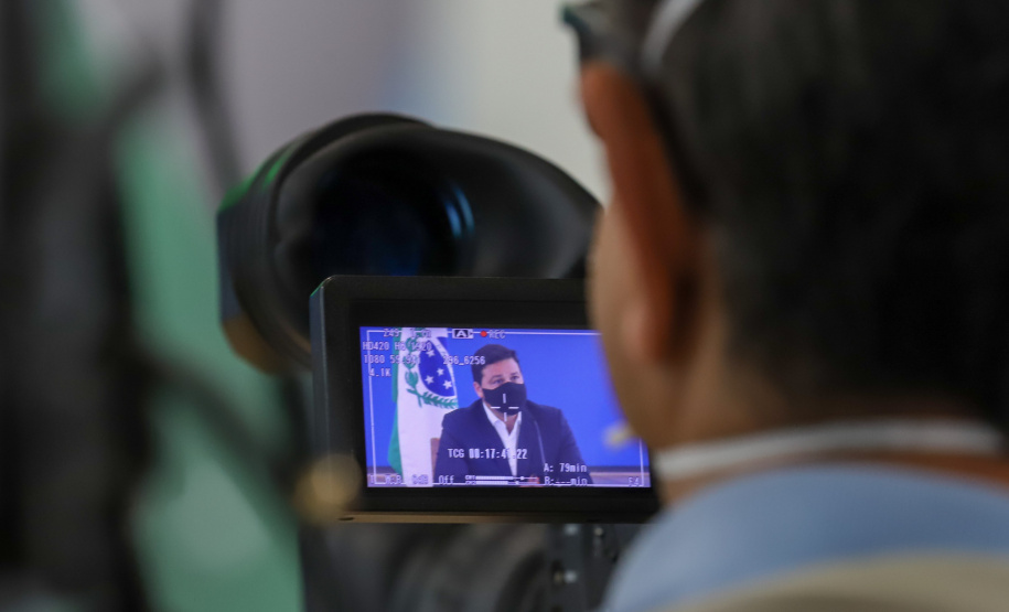 O secretário de Infraestrutura e Logística, Sandro Alex, atende a imprensa nesta quinta-feira (5) para esclarecer a nova modelagem das concessões de rodovias do Paraná.   05/08/2021. Foto: Geraldo Bubniak/AEN