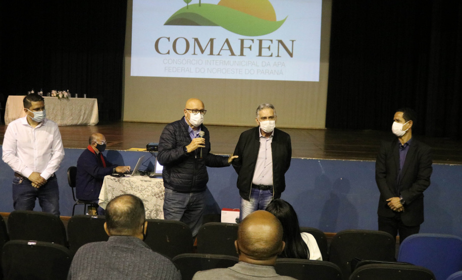 O secretário da Segurança Pública do Paraná,Romulo Marinho Soares, participou da Assembléia Geral de Prefeitos do Consórcio Intermunicipal da Apa Federal do Noroeste do Paraná (Comafen). A reunião ocorreu nesta sexta-feira (06/08), no município de Loanda  -  Loanda, 06/08/2021  -  Foto: SESP-PR