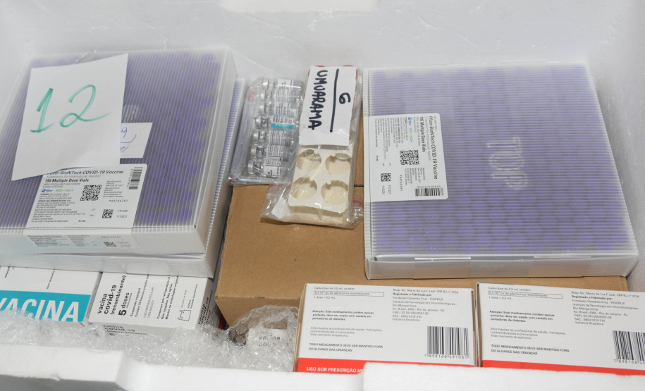 A Secretaria de Estado da Saúde (Sesa) iniciou na manhã deste sábado (7), a distribuição de 400.230 vacinas contra a Covid-19 para as 22 Regionais de Saúde do Paraná. O lote faz parte da 35ª  pauta de distribuição do Ministério da Saúde, enviada ao Estado nesta sexta-feira (6) com 415.790 doses. 57,6% do lote é destinado à primeira dose (D1) ou dose única (DU) e 42,4% para segunda dose (D2).  -  Curitiba, 07/08/2021  -  Foto: Américo Antonio/SESA