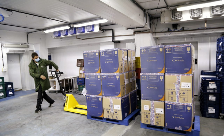 Distribuição de vacinas para o interior do estado.
Foto: Gilson Abreu/AEN