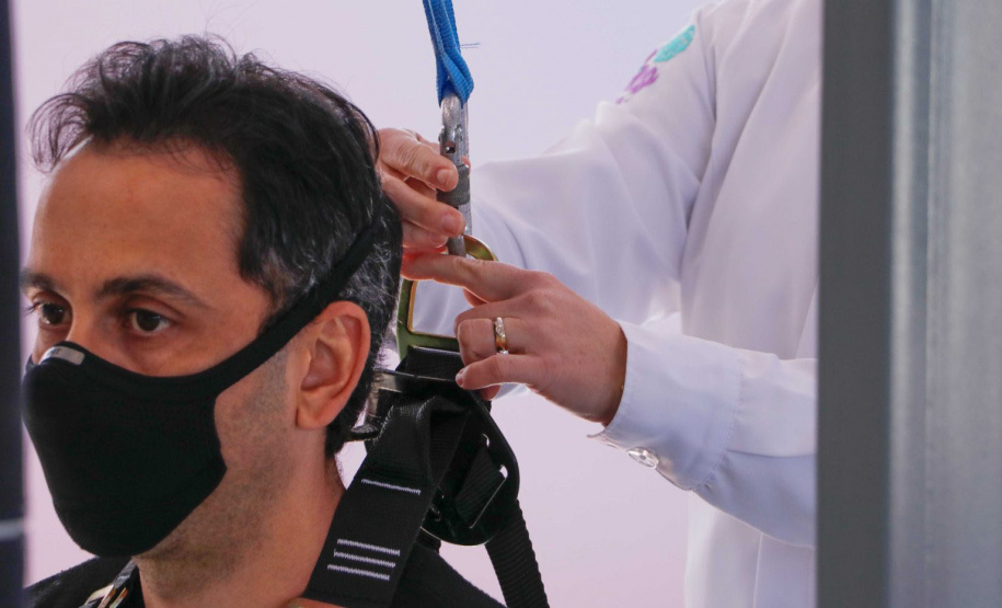 Ambulatório de Reabilitação da UEPG desenvolve guindaste para tratamento de pacientes  -  Ponta Grossa, 10/08/2021  -  Foto: Jéssica Natal/UEPG