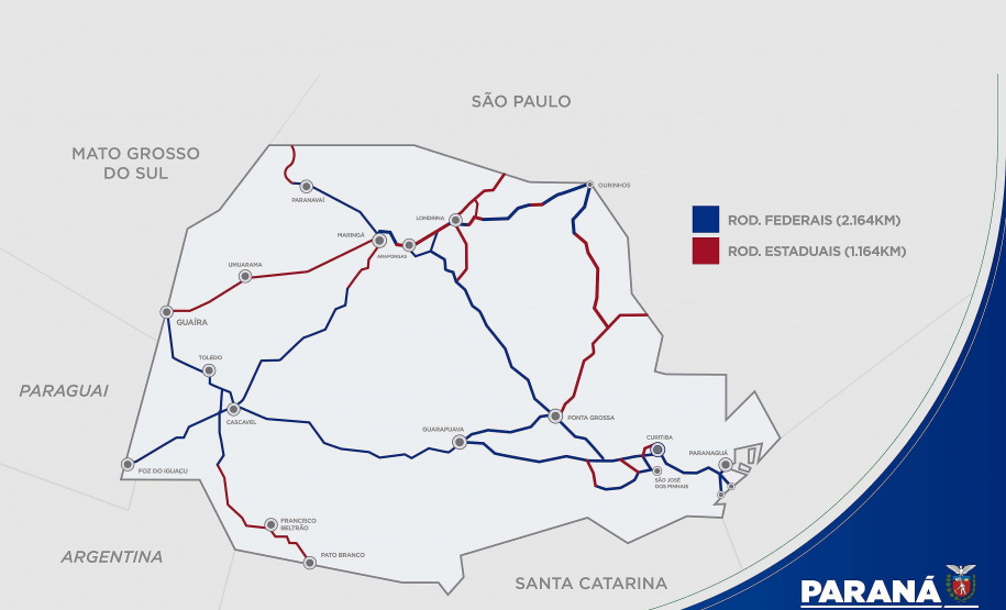 App_NovoPedagio O governador Carlos Massa Ratinho Junior e o ministro da Infraestrutura, Tarcísio Gomes de Freitas, apresentam, os detalhes da nova concessão de 3,3 mil quilômetros de rodovias do Paraná.