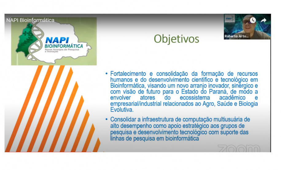 A Fundação Araucária e a Superintendência da Ciência, Tecnologia e Ensino Superior (SETI) realizaram, nos últimos dias, a cerimônia online de lançamento do NAPI Bioinformática.  -  Curitiba, 12/08/2021  -  Foto: Fundação Araucária