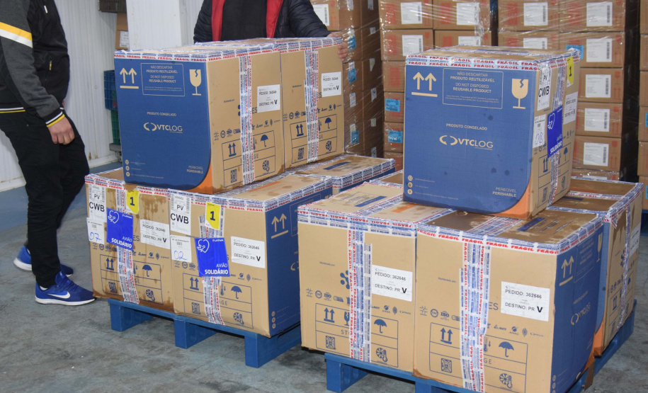 Paraná recebe mais 191,4 mil vacinas contra a Covid-19; distribuição começa neste sábado. Foto: Américo Antonio/SESA