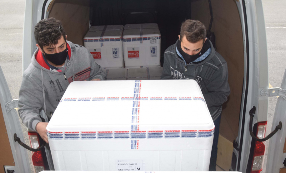 Mais 240,9 mil vacinas contra a Covid-19 chegam ao Paraná
Foto: Américo Antonio/SESA