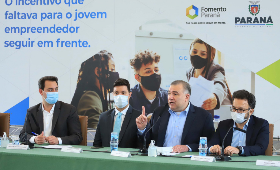 Governador Carlos Massa Ratinho Junior lança Programa de Microcrédito para Jovens Empreendedores. Palácio Iguaçu, 16/08/2021.Foto: José Fernando Ogura/AEN