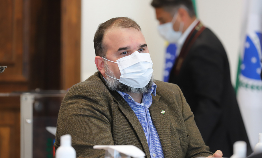 Aerp O governador Carlos Massa Ratinho Junior recebe  nesta segunda-feira (16),  o presidente da Copel, Daniel Slaviero e  Caique Agustini da AERP  para renovaçao de convenio.  Na foto, João Evaristo Debiasi, secretário de Estado da Comunicação Social e da Cultura. 16/08/2021 - Foto: Geraldo Bubniak/AEN