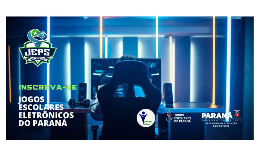 Estão abertas as inscrições dos Jogos Escolares do Paraná Eletrônicos, entre os dias 16 a 30 de agosto. A competição, que está na sua segunda edição, acontecerá nos meses de setembro e outubro. Em 2020, em edição piloto, os JEPS Eletrônicos tiveram 3.297 inscrições e 1.315 participantes. - Foto: - Foto: Paraná Esporte
