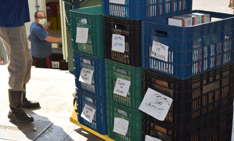 Estado distribui 445.388 vacinas contra a Covid-19 e 49.750 medicamentos para intubação; veja divisão. Foto: Américo Antonio/SESA