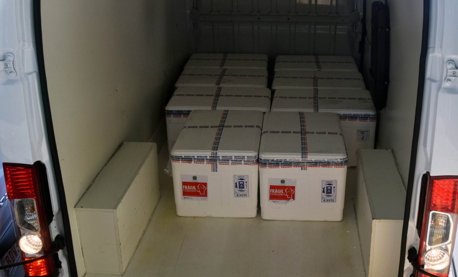 Paraná recebe 95.400 doses da Coronavac (Instituto Butantan/Sinovac).  -  Curitiba, 22/08/2021  -  Foto: Américo Antonio/SESA