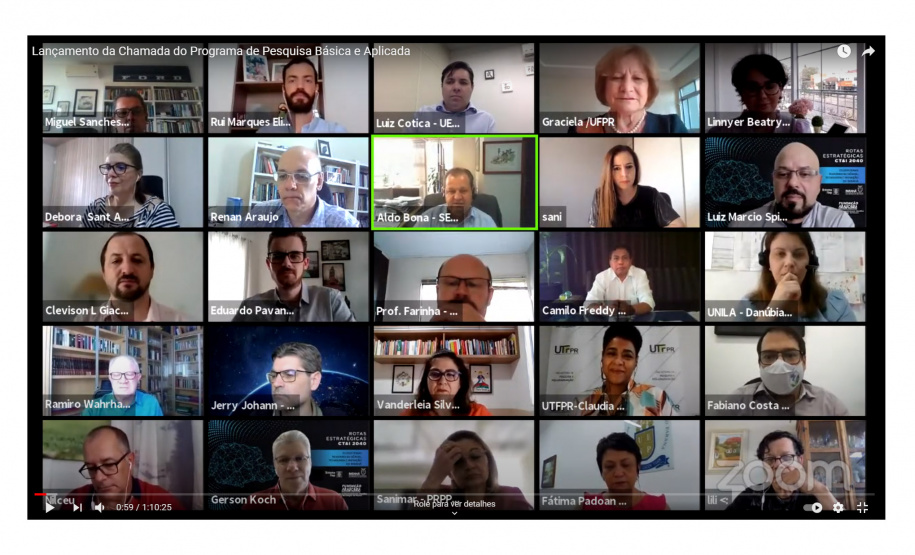 Uma Chamada Pública do Governo do Estado do Paraná, lançada nesta segunda-feira (23)
pela Superintendência Geral de Ciência, Tecnologia e Ensino Superior (Seti), em parceria com
a Fundação Araucária de Apoio ao Desenvolvimento Científico e Tecnológico, vai destinar R$ 8
milhões para projetos de Pesquisa Básica e Aplicada de diversas áreas do conhecimento. - Curitiba, 23/08/2021 - Foto: SETI