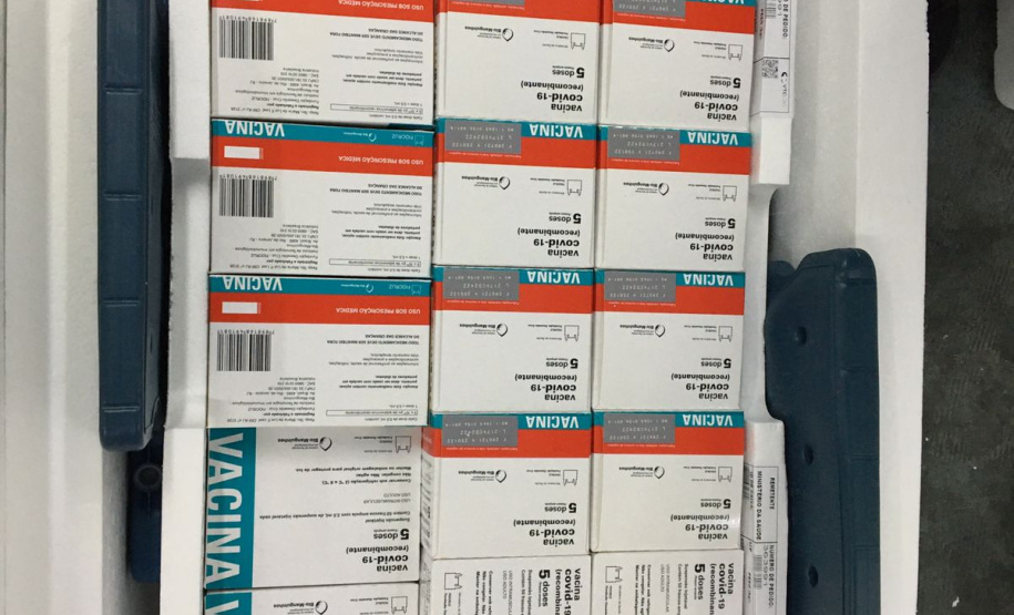 Estado recebe mais 232.250 vacinas contra a Covid-19; lote completa remessa de 435.290 doses.Foto: Américo Antonio/SESA