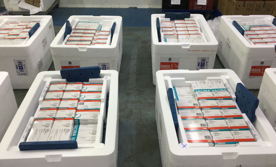 Estado recebe mais 232.250 vacinas contra a Covid-19; lote completa remessa de 435.290 doses.. Foto: Américo Antonio/SESA