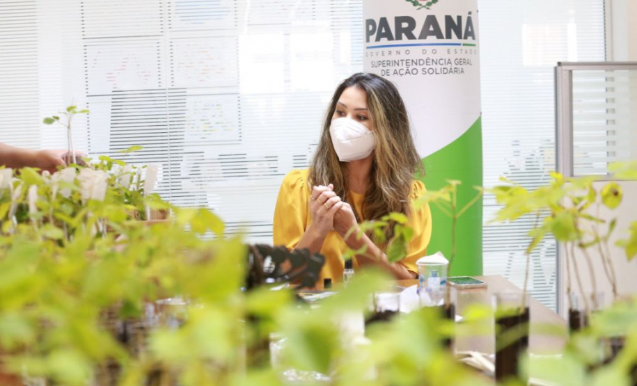 A distribuição de mudas nativas por meio da Campanha Floresce Paraná, nesta sexta-feira (27), acontecerá em 21 pontos do Estado, além de Curitiba.
“O Floresce Paraná vem simbolizar o florescer do nosso Estado, na economia, saúde, no meio ambiente e em todas as áreas”, disse Luciana Saito Massa, primeira-dama do Paraná e presidente do Conselho de Ação Solidária.  Foto: Valdelino Pontes