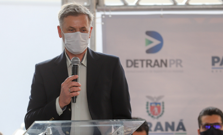 Detran Colombo O governador Carlos Massa Ratinho Junior inaugura nesta quinta-feira (25), Posto avançado do Detran em Colombo. Na foto, o deputado Federal Luizao Goulart..14/05/2021 - Foto: Geraldo Bubniak/AEN