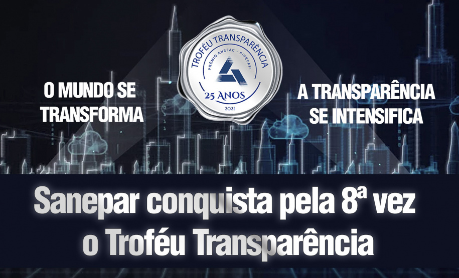 Sanepar conquista Troféu Transparência pela oitava vez. Foto: Sanepar