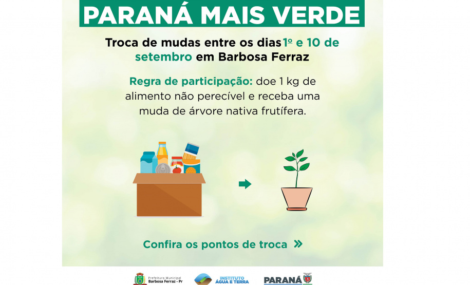 Ação acontece entre os dias 01 e 10 de setembro. Objetivo é incentivar o plantio de mudas de árvores nativas e arrecadar alimentos para ajudar famílias em situação de vulnerabilidade social.  -  curitiba, 30/08/2021  -  Foto: IAT