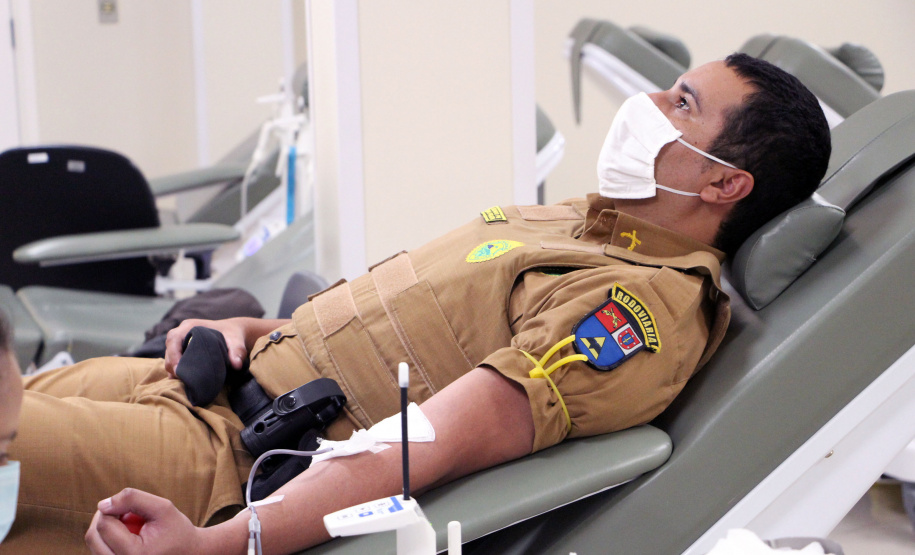 Doação de sangue BPRv Curitiba, 30 de agosto de 2021. Doação de sangue BPRv. - Foto: Soldado Adilson Voinaski Afonso