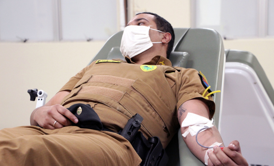 Doação de sangue BPRv Curitiba, 30 de agosto de 2021. Doação de sangue BPRv. - Foto: Soldado Adilson Voinaski Afonso