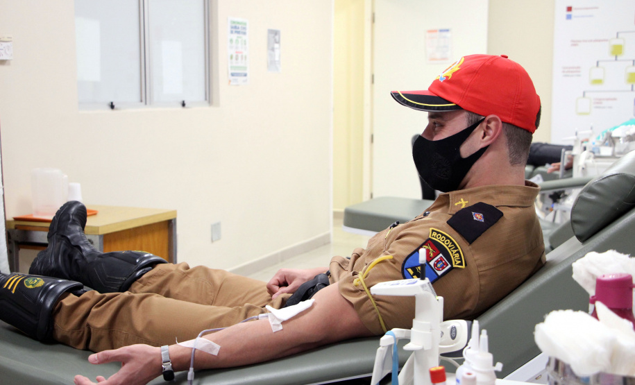 Doação de sangue BPRv Curitiba, 30 de agosto de 2021. Doação de sangue BPRv. - Foto: Soldado Adilson Voinaski Afonso