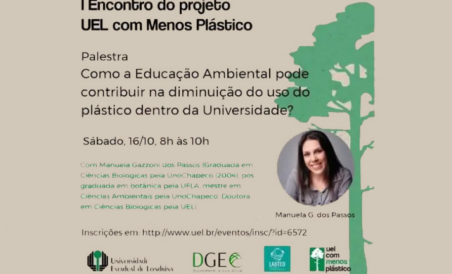 Projeto “UEL com menos plástico” incentiva redução do uso de copos e canudos descartáveis. Foto: UEL