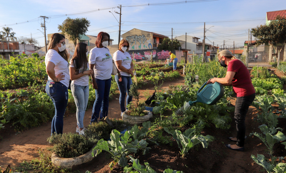 Visita a Horta Marumbi ?  A equipe da Secretaria da Agricultura e do Abastecimento do Paraná recebe equipe da SEAB Rondônia para apresentar soluçoes implantadas em Curitiba sobre o cultivo de alimentos. 03/09/2021 - Foto: Geraldo Bubniak/AEN