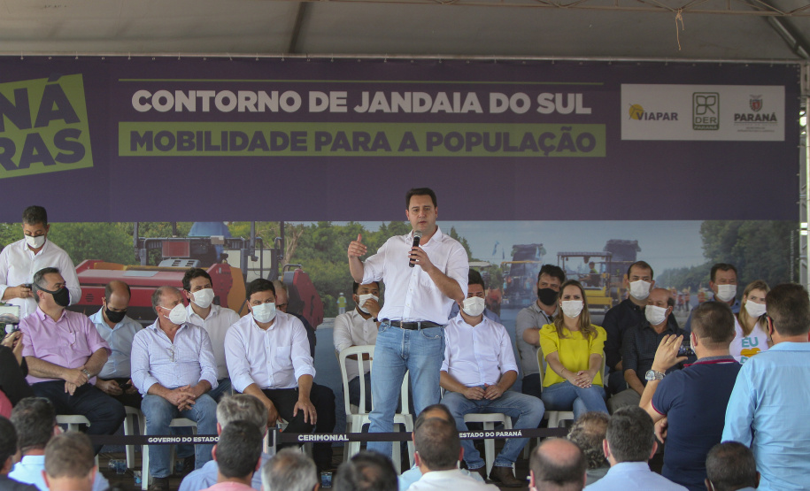 Governador Carlos Massa Ratinho Junior lança pedra fundamental para implantação do contorno de Jandaia do Sul  -  Jandaia do Sul, 03/09/2021  -  Foto Gilson Abreu/AEN