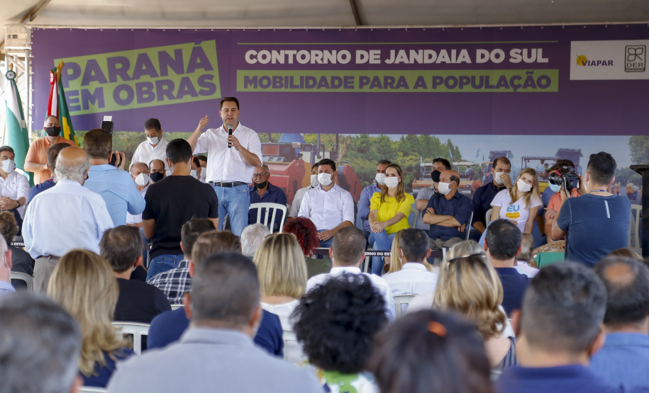 Governador Carlos Massa Ratinho Junior lança pedra fundamental para implantação do contorno de Jandaia do Sul  -  Jandaia do Sul, 03/09/2021  -  Foto Gilson Abreu/AEN