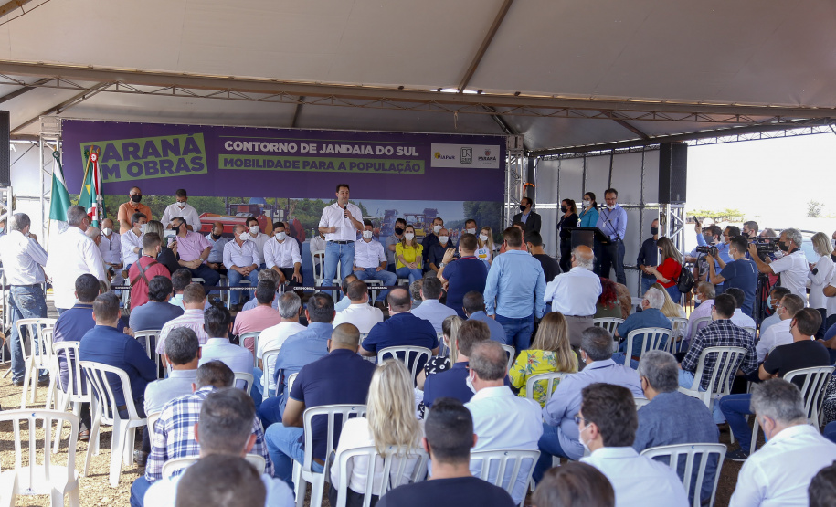 Governador Carlos Massa Ratinho Junior lança pedra fundamental para implantação do contorno de Jandaia do Sul  -  Jandaia do Sul, 03/09/2021  -  Foto Gilson Abreu/AEN
