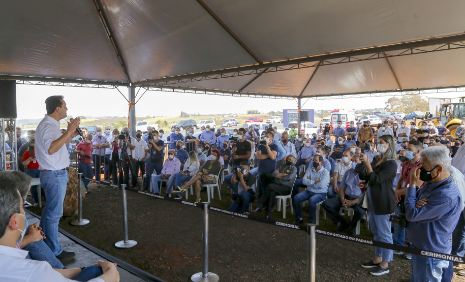 Governador Carlos Massa Ratinho Junior lança pedra fundamental para implantação do contorno de Jandaia do Sul  -  Jandaia do Sul, 03/09/2021  -  Foto Gilson Abreu/AEN