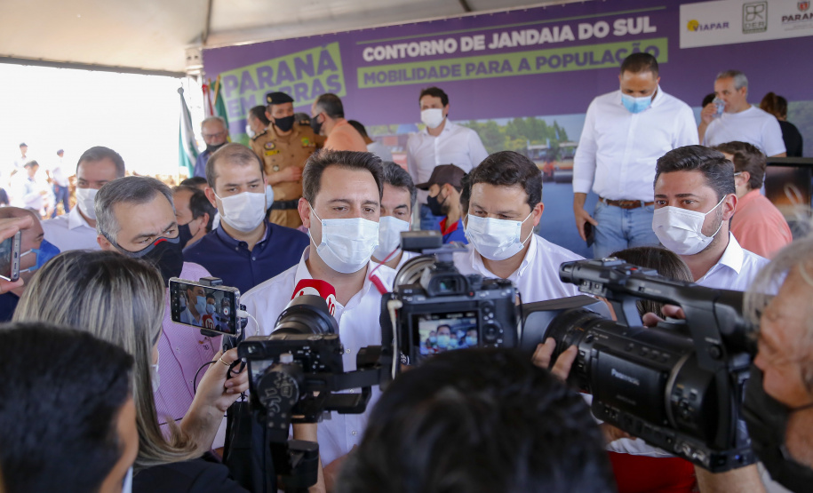 Governador Carlos Massa Ratinho Junior lança pedra fundamental para implantação do contorno de Jandaia do Sul  -  Jandaia do Sul, 03/09/2021  -  Foto Gilson Abreu/AEN