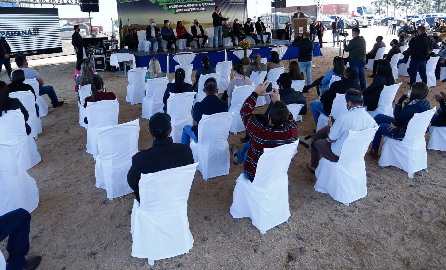 O governador Carlos Massa Ratinho Junior visitou Coronel Domingos Soares, na região Sudoeste, nesta quinta-feira (9), para a entrega da pavimentação de 27,1 quilômetros na PR-912, que separa a cidade de Palmas. Foto: Jonathan Campos/AEN