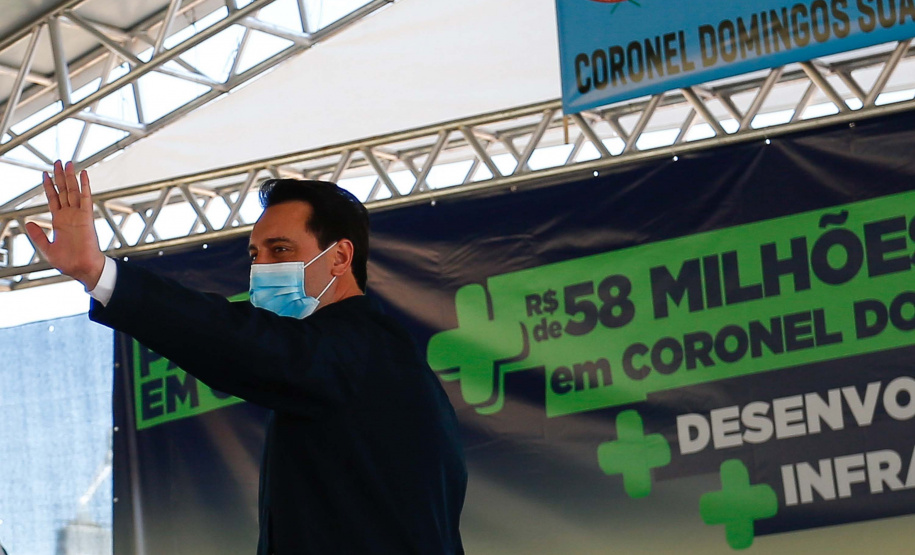 O governador Carlos Massa Ratinho Junior visitou Coronel Domingos Soares, na região Sudoeste, nesta quinta-feira (9), para a entrega da pavimentação de 27,1 quilômetros na PR-912, que separa a cidade de Palmas. Foto: Jonathan Campos/AEN