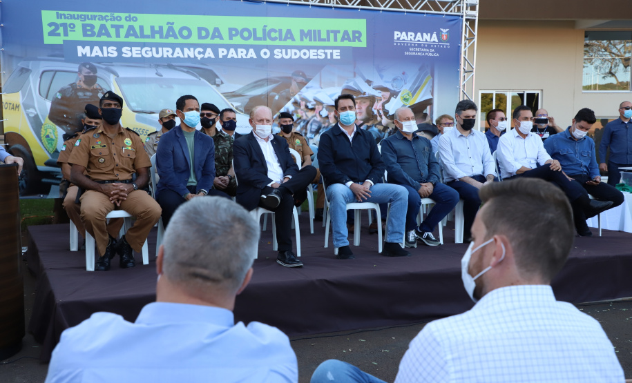 Governador Carlos Massa Ratinho Junior inaugura sede do 21º Batalhão da Polícia Militar de Francisco Beltrão. Foto: Ari Dias/AEN