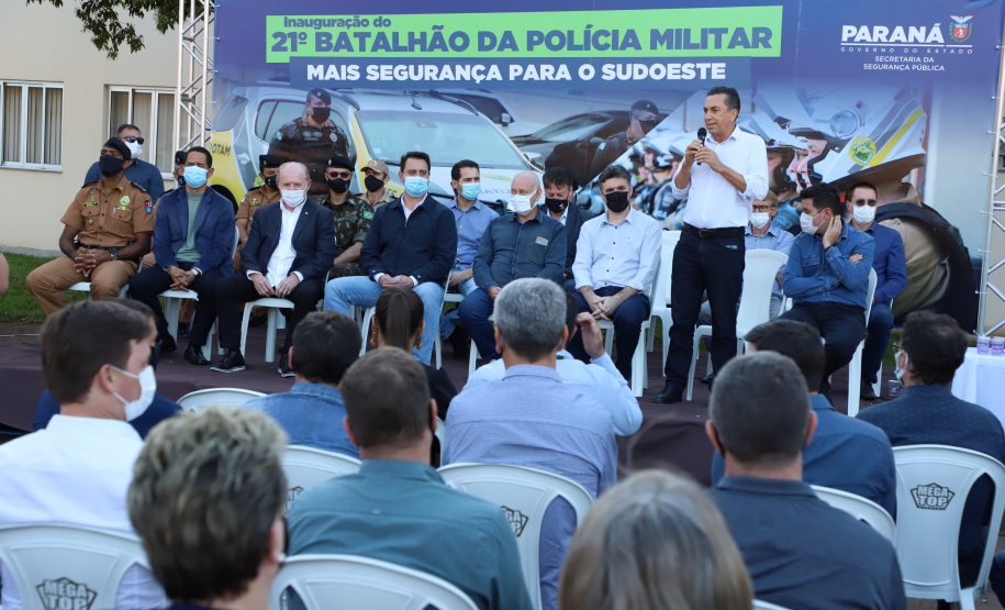 Governador Carlos Massa Ratinho Junior inaugura sede do 21º Batalhão da Polícia Militar de Francisco Beltrão. Foto: Ari Dias/AEN
