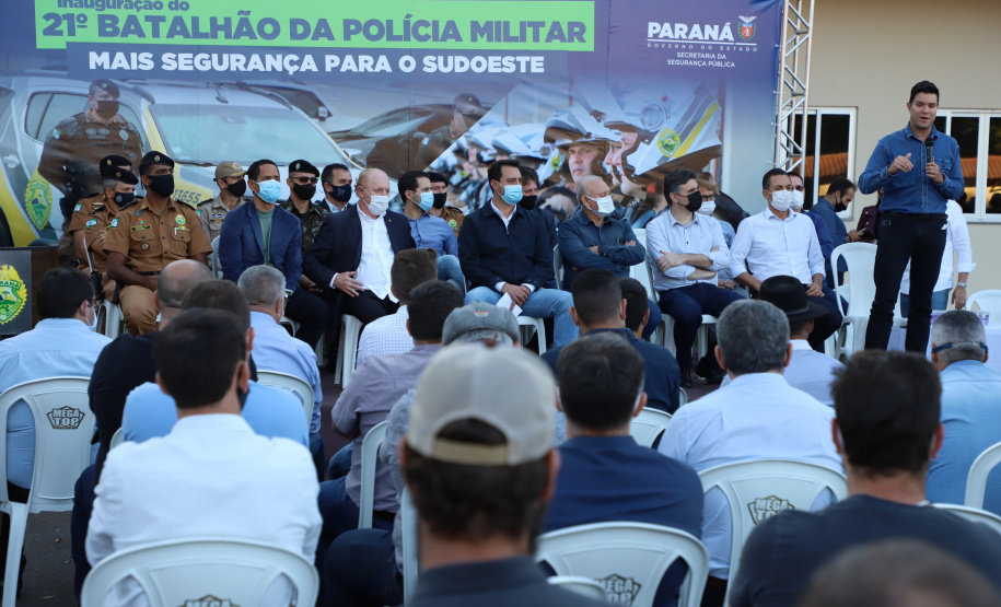 Governador Carlos Massa Ratinho Junior inaugura sede do 21º Batalhão da Polícia Militar de Francisco Beltrão. Foto: Ari Dias/AEN