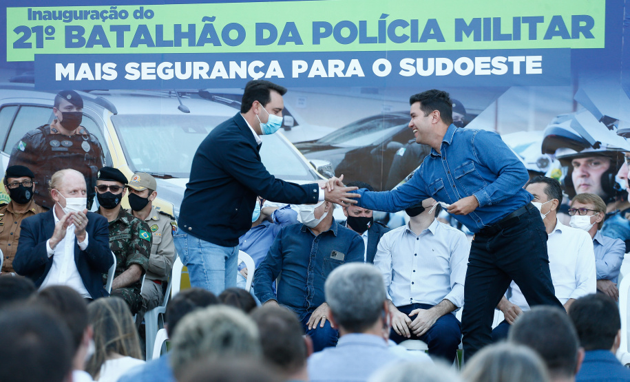 Governador Carlos Massa Ratinho Junior inaugura sede do 21º Batalhão da Polícia Militar de Francisco Beltrão. Foto: Jonathan Campos/AEN