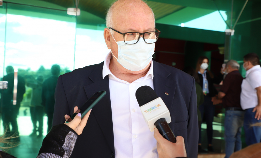 O governador Carlos Massa Ratinho Junior participou, nesta sexta-feira (10), do lançamento da Agro Laranjeiras, nova empresa de desmamados que fará um investimento inicial de R$ 377 milhões no Estado. Na foto, Jorge Munari  Foto: Ari Dias/AEN