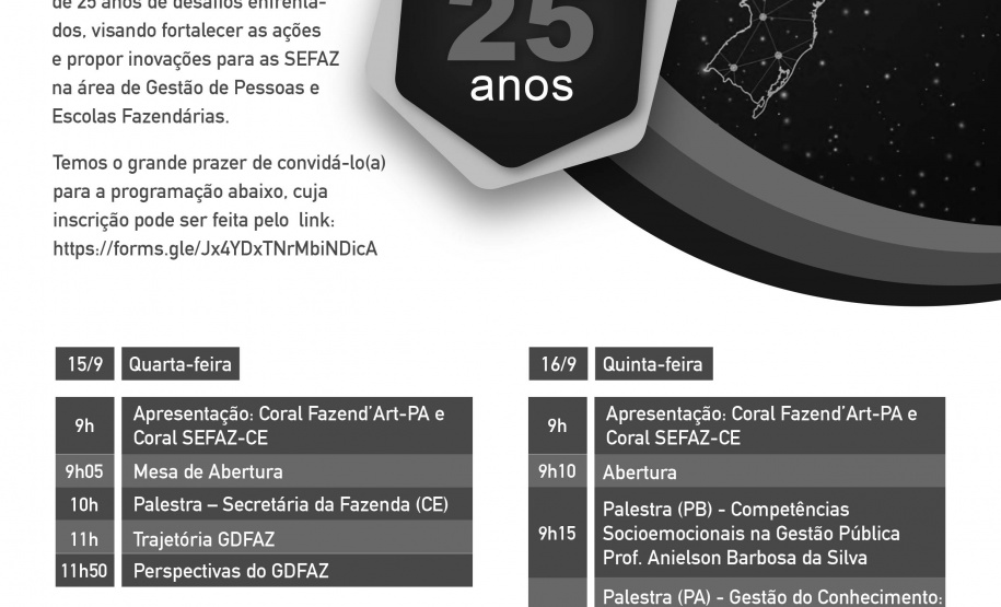 Série de palestras comemora os 25 anos do Grupo de Desenvolvimento de Servidor Fazendário  -  Curitiba, 14/09/2021  -  Foto: SEFA
