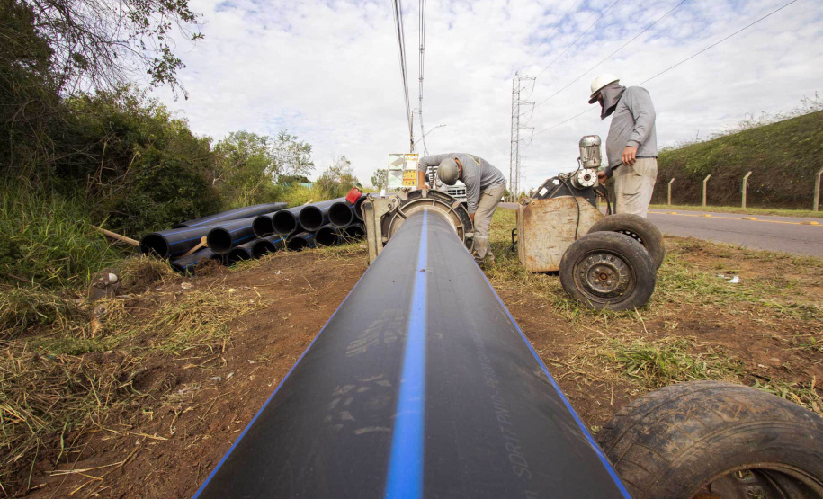 Obra de implantação de adutora que leva água do Rio Verde ao Passaúna  -  Curitiba, 14/09/2021  -  Foto: André Thiago/Sanepar