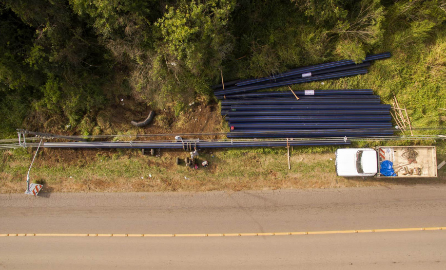 Obra de implantação de adutora que leva água do Rio Verde ao Passaúna  -  Curitiba, 14/09/2021  -  Foto: André Thiago/Sanepar