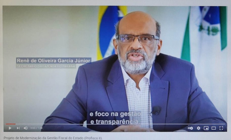 A Secretaria da Fazenda, Renê Garcia Junior  e a Receita Estadual do Paraná iniciam nesta quarta-feira (15) a divulgação da série de vídeos explicativos sobre o Projeto de Modernização da Gestão Fiscal do Estado (Profisco II).   -  Curitiba, 15/09/2021  -  Foto: SEFA