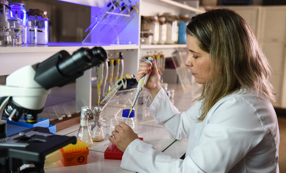 Com objetivo de combater a Ferrugem Asiática da Soja (FAS), responsável por perdas que variam de 30% a 90% na produção em diversas regiões do país, a professora do mestrado em Agronomia da Universidade Estadual do Norte do Paraná (UENP),  -  Curitiba, 16/09/2021  -  Foto: SETI