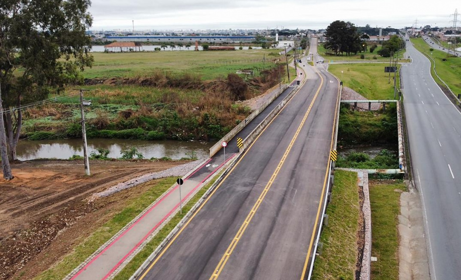 Ponte do rio Iguaçu é liberada em São José dos Pinhais. Foto: COMEC